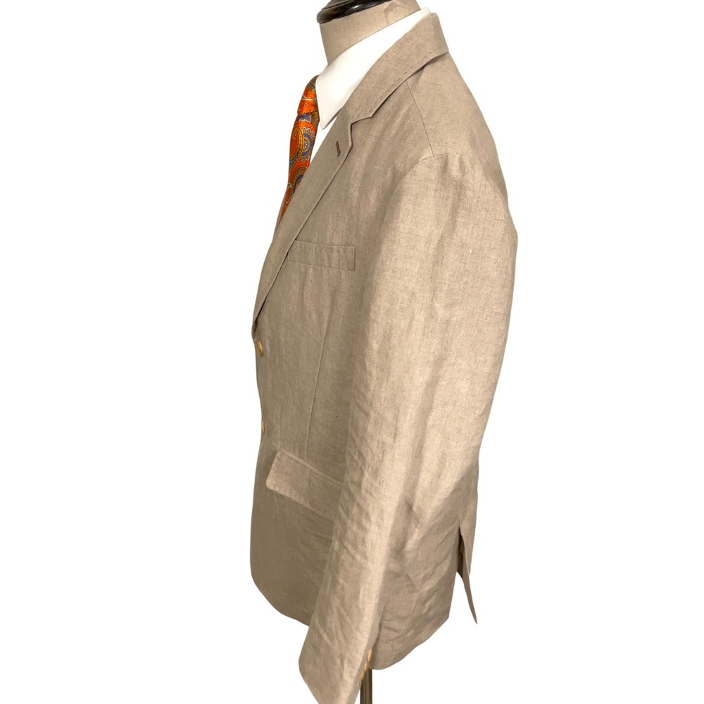 Tommy Bahama Blazer Mens M/44R Beige‎ Linen Tropical Lightweight Neutral Jacket - Picture 3 of 12